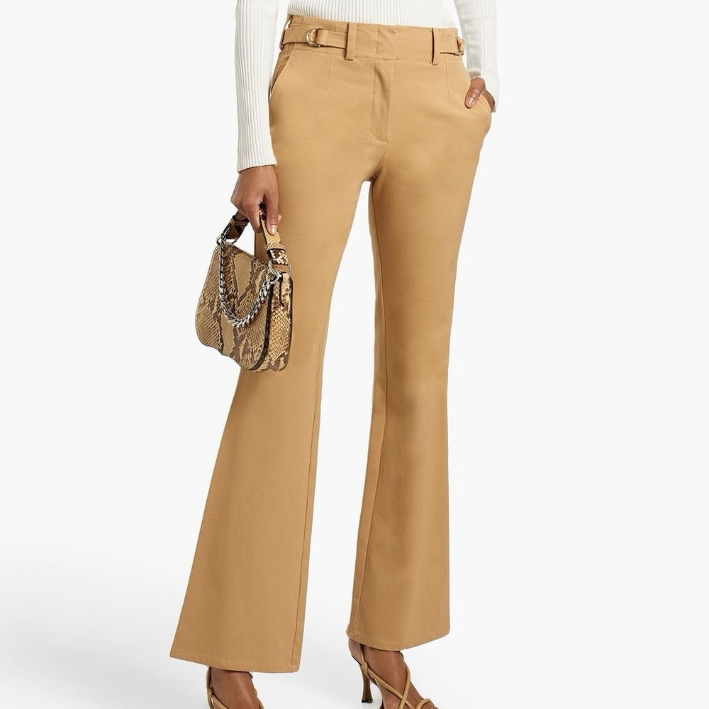 Derek Lam 10 Crosby | Buckle-detailed cotton-blend twill flared pant